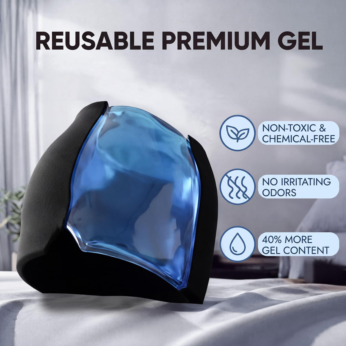 Morfone Migraine Relief Cap, Reusable Ice Pack Head Wrap with Odorless Gel for Headache Relief, Stress Relaxation, Puffy Eyes and Cold Therapy Use