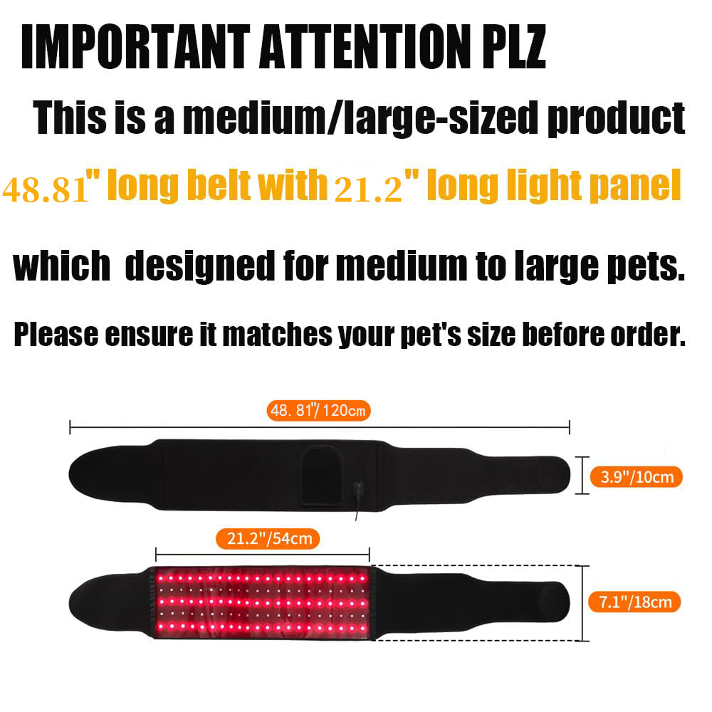 Morfone 660nm+850nm Pet Red Light Therapy Pad Infrared Light Therapy Wrap for Dogs & Cats