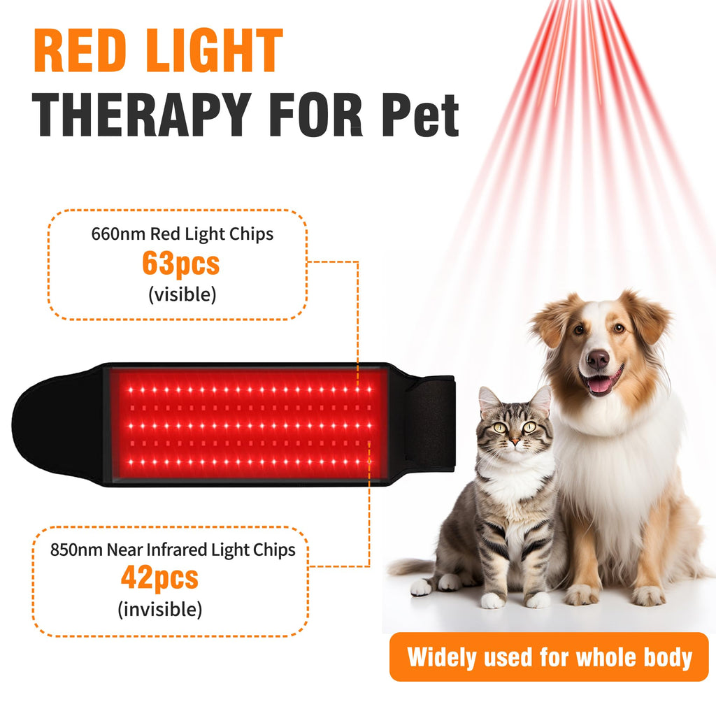 Morfone 660nm+850nm Pet Red Light Therapy Pad Infrared Light Therapy Wrap for Dogs & Cats
