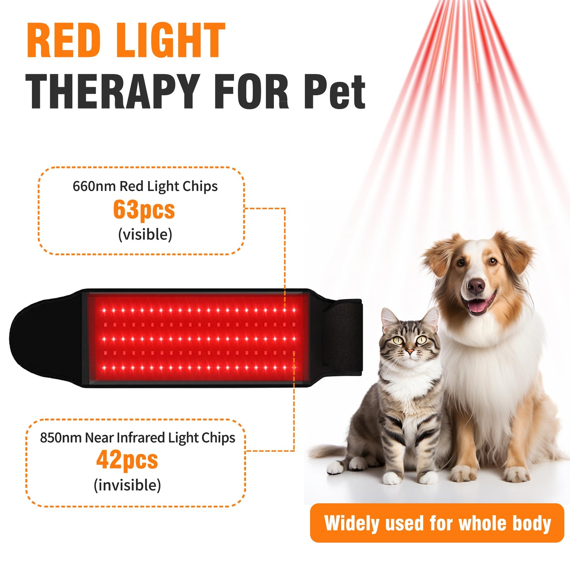 Morfone 660nm+850nm Pet Red Light Therapy Pad Infrared Light Therapy Wrap for Dogs & Cats
