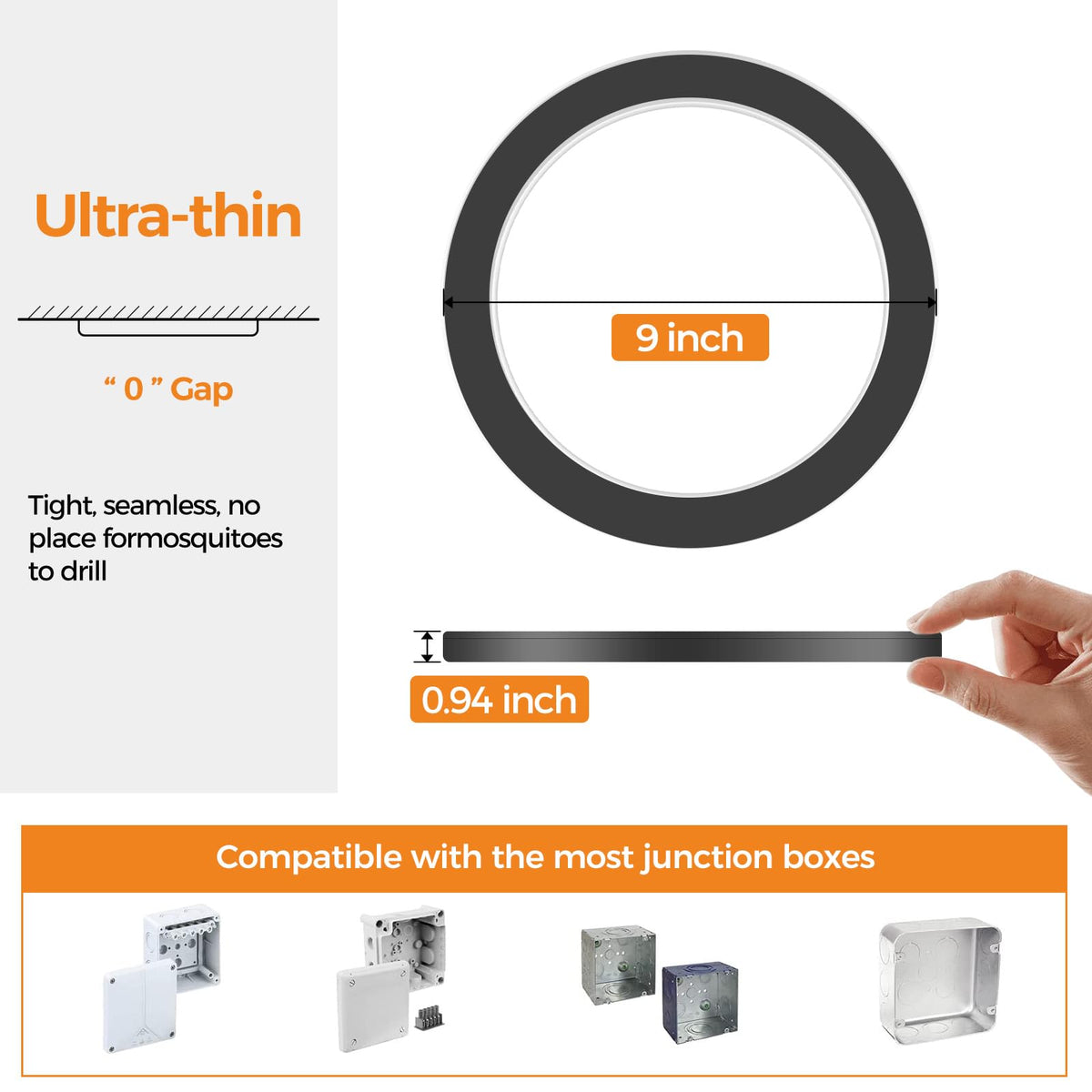 Beichen 9 Inch Round LED Flush Mount Ceiling Light 3000K-4000K-6500K Color Temperature Adjustable Ceiling Lamp for Bathroom Bedroom Laundry Room