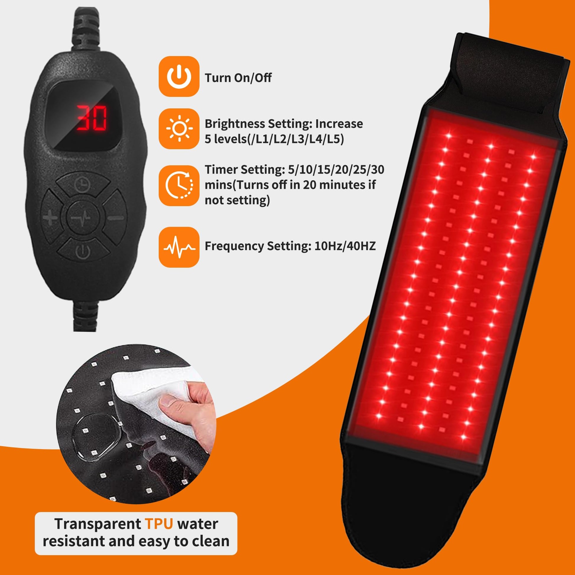 Morfone 660nm+850nm Pet Red Light Therapy Pad Infrared Light Therapy Wrap for Dogs & Cats