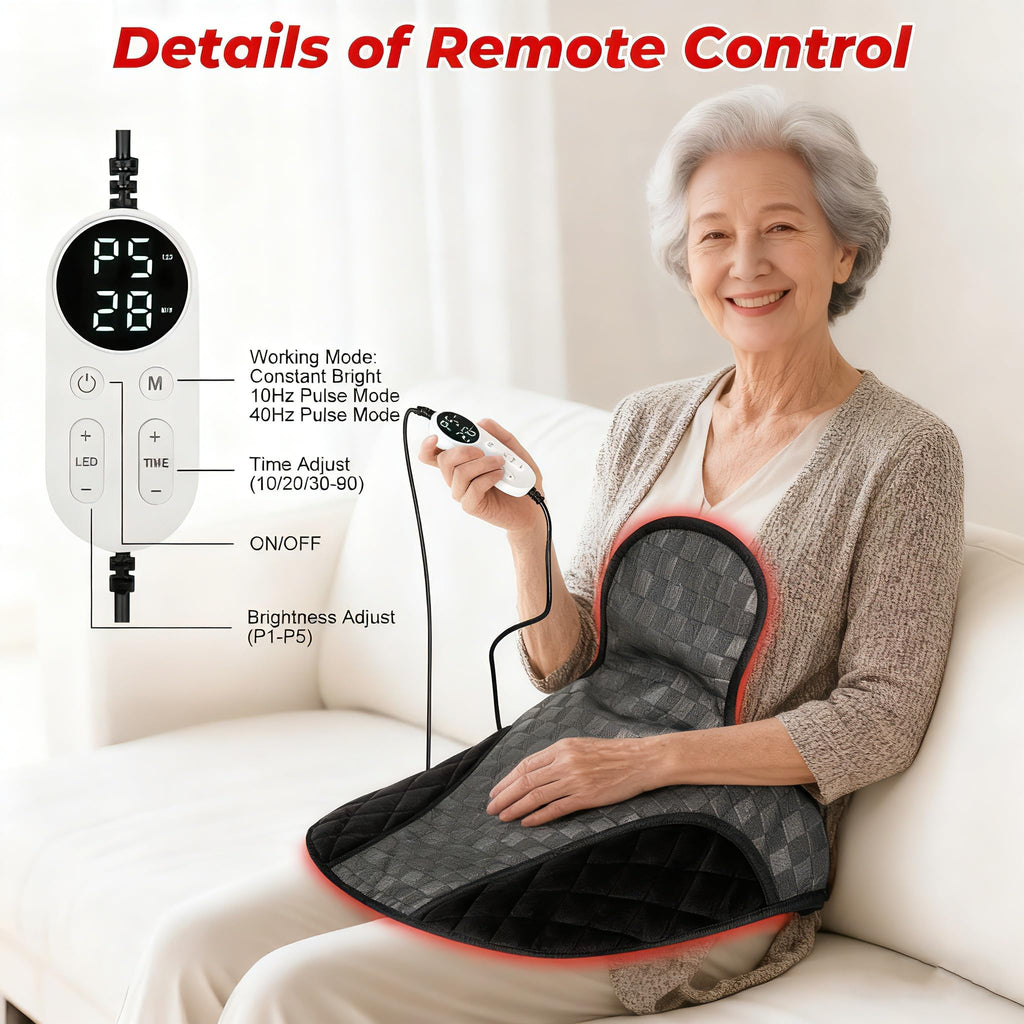 Morfone 3 in 1 Dual-Wavelength Wearable Neck Shoulder and Back Relief Red Light Therapy Device