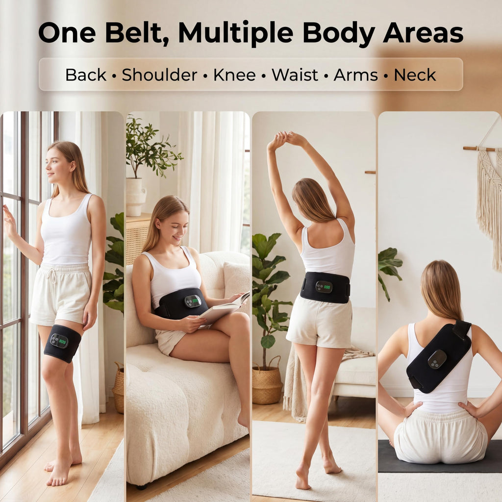 Morfone Cordless Red Light Therapy Belt with Heat, 660nm 850nm LED Infrared Light Therapy, 3 Brightness Levels, Pulse Mode, Rechargeable for Back Waist Shoulder Knee
