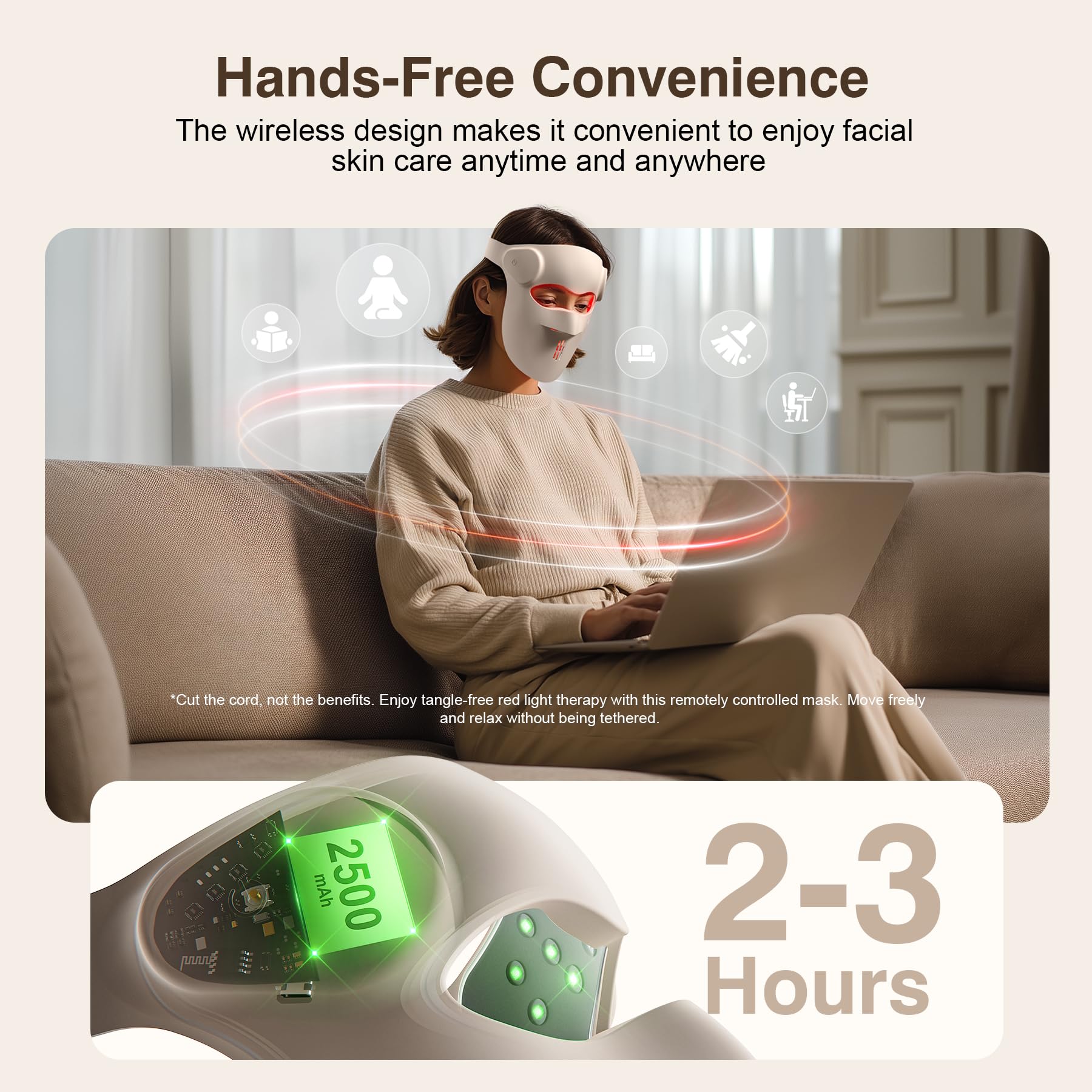Morfone 9 Mode Facial Red Light Therapy 850nm Infrared and Red Light Mask Home Light Therapy Skincare