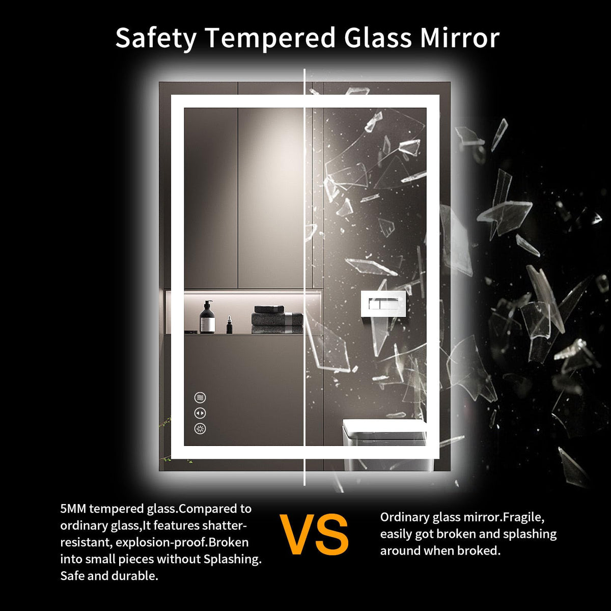 Beichen 24x32 Inch LED Bathroom Mirror, 3 Color Dimmable Lights, Anti-Fog Backlit&Front Lit, Memory Function, Tempered Glass for Bathroom