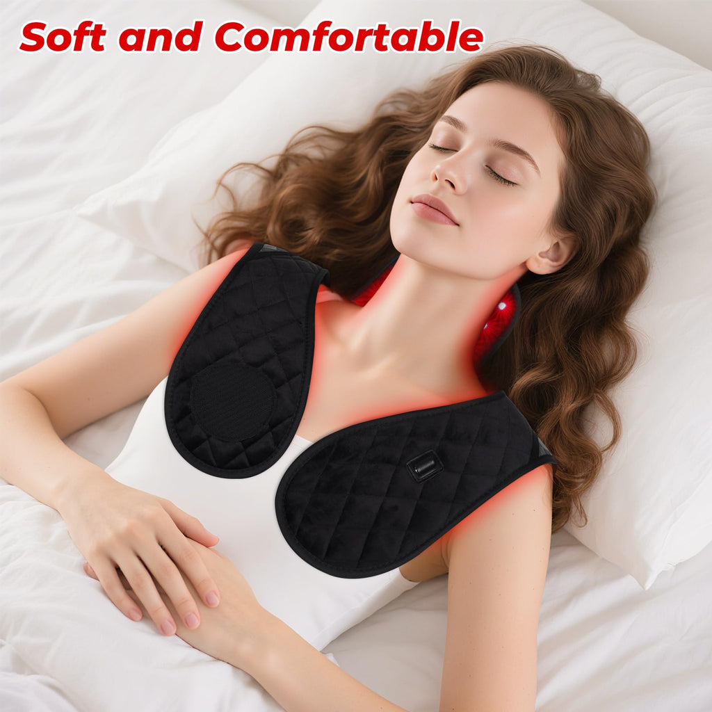 Morfone 3 in 1 Dual-Wavelength Wearable Neck Shoulder and Back Relief Red Light Therapy Device