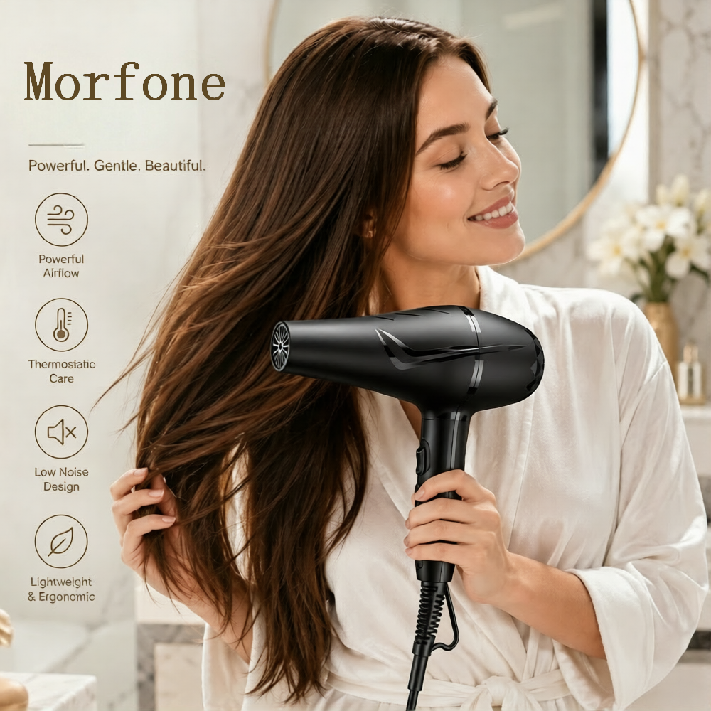Morfone 12 piece Hair Dryer Set with Diffuser and Concentrator 2 Speed and Heat Settings