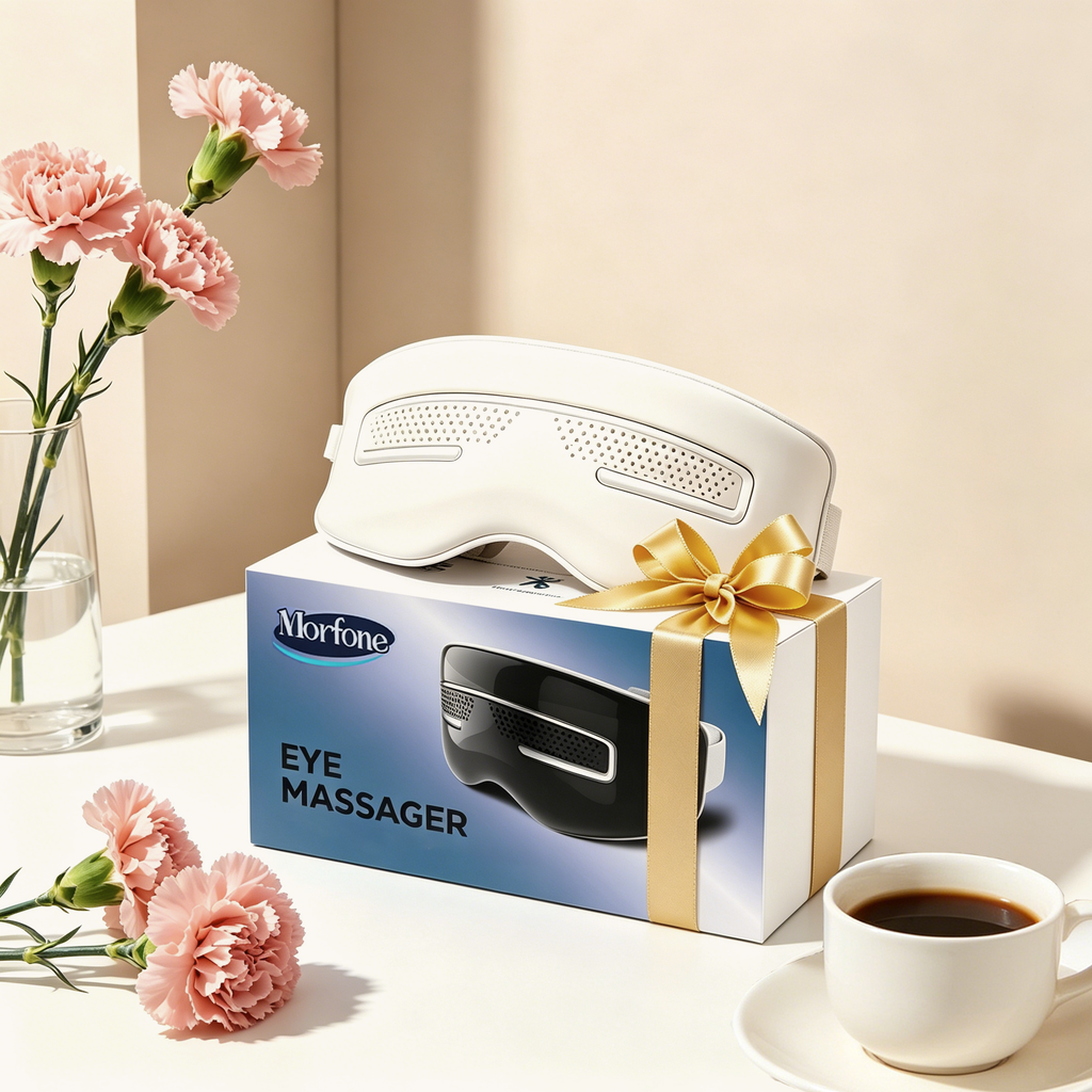 Morfone Hot Cold Eye Massager with Bluetooth Music Playback to Relieve Eye Fatigue Mother's Day gift